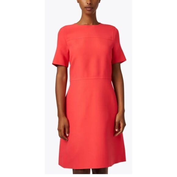 LAFAYETTE 148 NEW YORK Poppy Red Wool Silk Sheath Dress NWT Size 10 - Picture 5 of 12